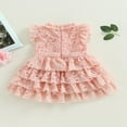 thumbnail image 4 of Robes à Volants pour Filles Sans Manches Col Superposé Robe en Dentelle, 4 of 7