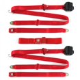 thumbnail image 1 of Kit de Ceinture de Sécurité de Banc Rétractable Rouge 3 Points Standard avec 3 Ceintures pour Faucon Gué 1960-1963, 1 of 1