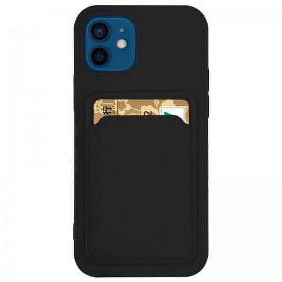 Silicone Card Holder Protection Case For iPhone 11 Pro in Black