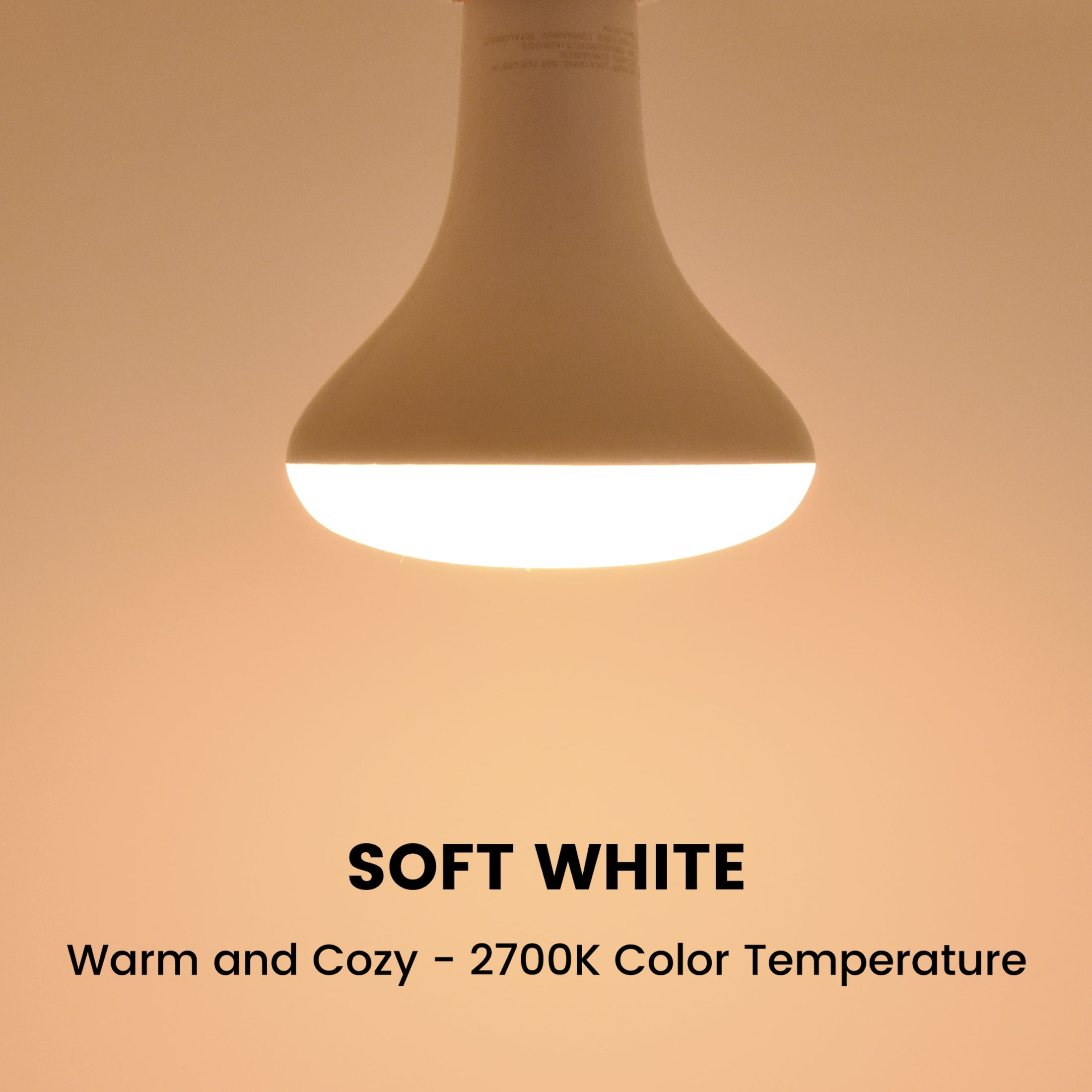 Great Value BR30 LED Floodlight Bulbs, 16W (100W Equivalent), Soft White, E26 Medium Base, Dimmable, 4 Pack