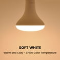 thumbnail image 5 of Great Value BR30 LED 16W (100W Equivalent) Soft White E26 Medium Base Floodlight Bulbs, Dimmable, 4 Pack, 5 of 9