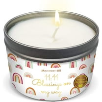 Magnificent 101 Long Lasting Affirmation Candle | 6 Oz - 35 Hour Burn | Soy Wax Smudge Candle For House Energy Cleansing, Purification & Manifestation | 11:11 Blessings on My Way