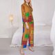 thumbnail image 3 of Balery Colorful Building Blocks A Conjunto de Pijama con Estampado para Mujer, Conjunto de Dos Piezas con Manga Larga, Ropa de Dormir Suave con Bolsillos, Pijamas Cómodos-XX-Large, 3 of 7