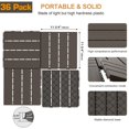 thumbnail image 3 of Plastic Interlocking Deck Tiles, 36 Pack Balcony Flooring, 12"x12" Waterproof Outdoor Flooring All Weather Use, Patio Floor Decking Tiles for Porch Poolside Backyard Concrete, Dark Coffee, 3 of 14