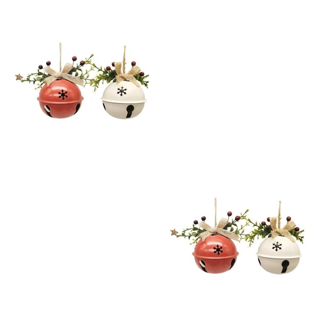Yuarrent 2 Pieces Christmas Bell Ornament Jingle Tree Xmas Hanging Craft Leaves Pendent Decoration Hanger for Door Handle Window Wall No.1 2Conjunto