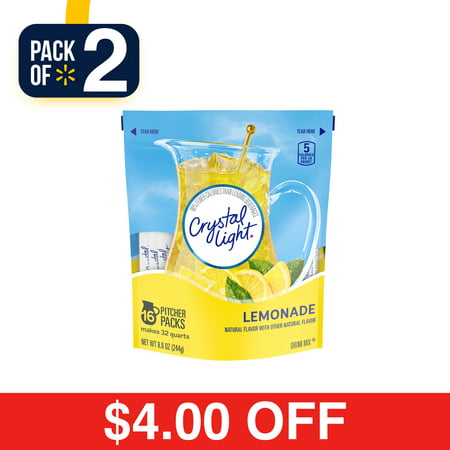 (2 pack) Crystal Light Lemonade Drink Mix, 8.6 oz Pack, 16 Servings Per (The Right Mix Best Drink)