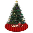 thumbnail image 3 of 30 Inch Christmas Tree Skirt – Velvet Plush Tree Mat, Soft Thickened Polyester with Red Ties, Single-Sided Printing, Available in 30in/36in/48in, Perfect for Holiday Xmas Tree Decoration, 3 of 7