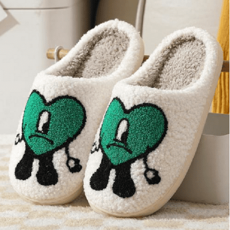 

Bad Cute Bunny Slippers for Women Keep Warm Couples / Home Slippers Soft Scuff Slip on Anti-Skid