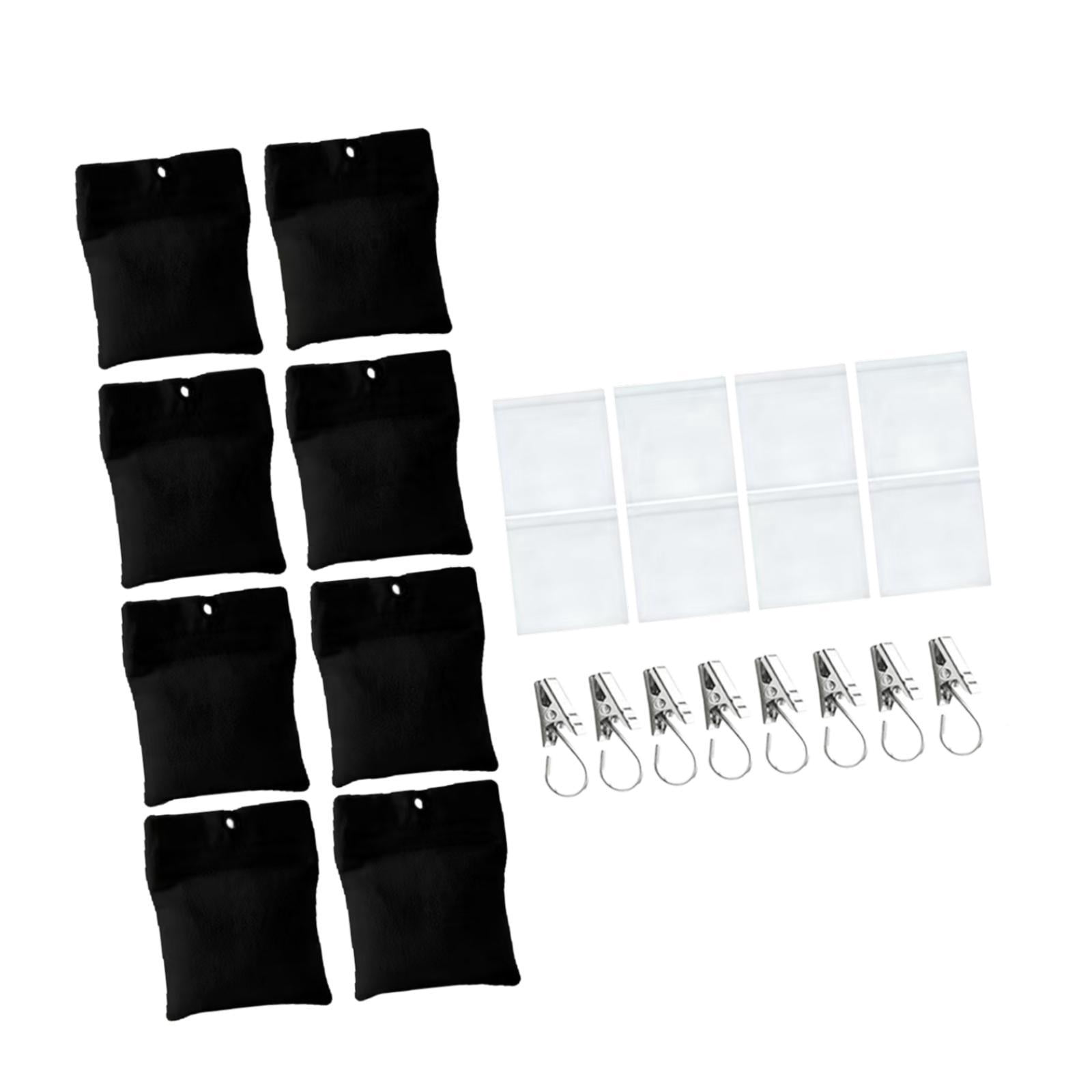 QSTDGVPW 8 Pieces Outdoor Curtain Weights Practical Heavy Duty for Wind Outside Patio Black