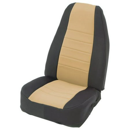 Tan on Black Custom Fit Neoprene Rear Seat Cover