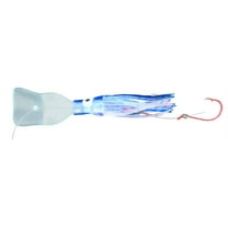 Mack's Lure Pee Wee Wiggle Hoochie 36" 14lb Mono 2 #2hks Blue Spat Back 1.5"