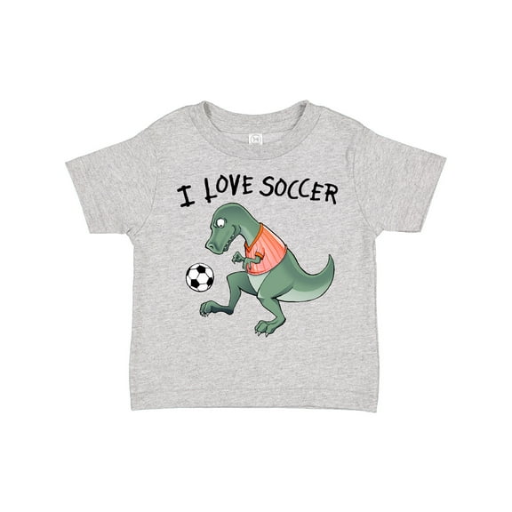 Inktastic I Love Soccer-dinosaur in Orange Boys or Girls Toddler T-Shirt