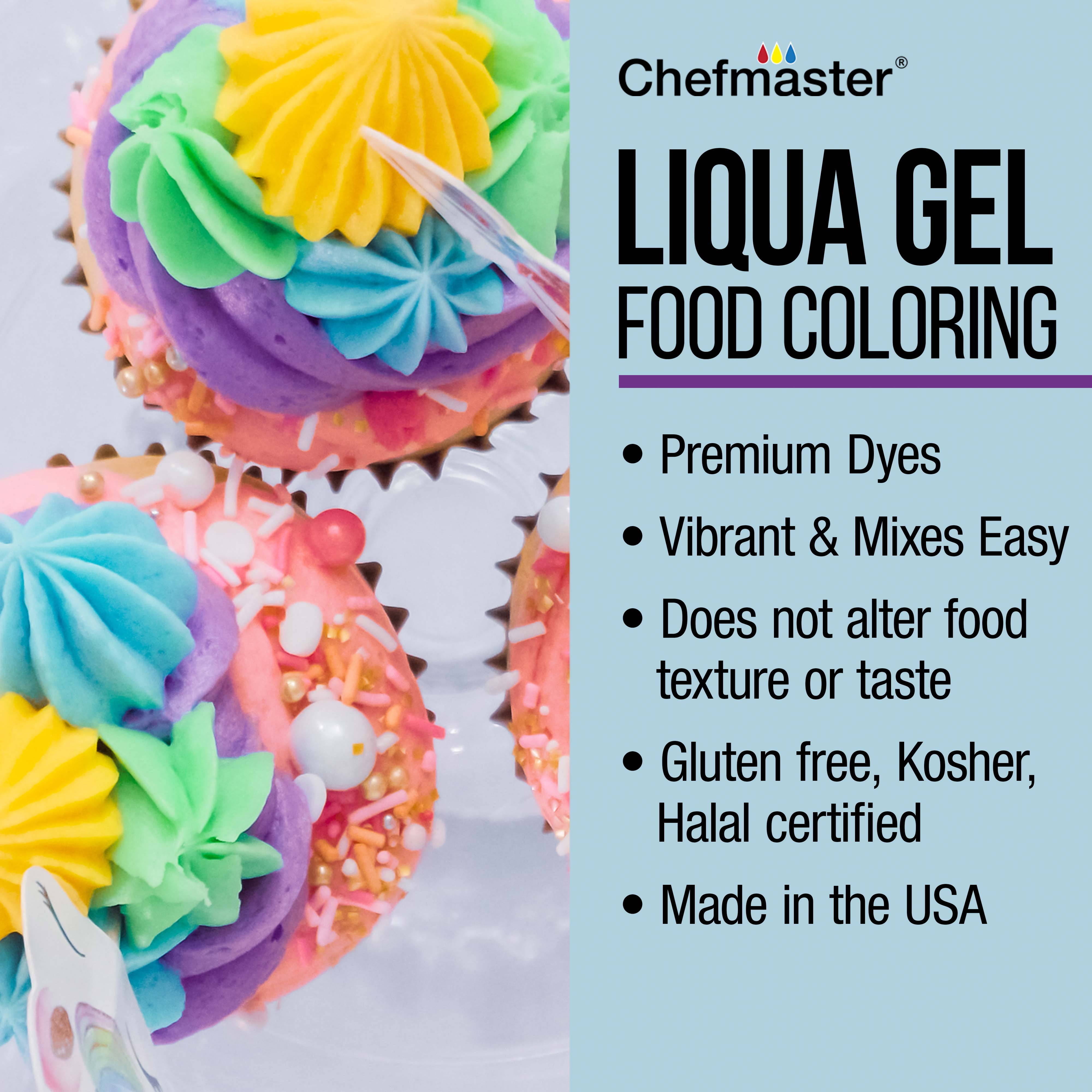 30 Color Deluxe Chefmaster Liqua-Gel Cake Coloring Set, 2.3 oz