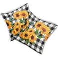 thumbnail image 4 of Sunflower Pillow Covers 18x18 Set of 2 Summer Flower Black Buffalo Plaid Yellow Floral Throw Pillows Farmhouse Outdoor Decorative Pillowcase Linen Square Cushion Cover for Home Couch Bed, 4 of 6