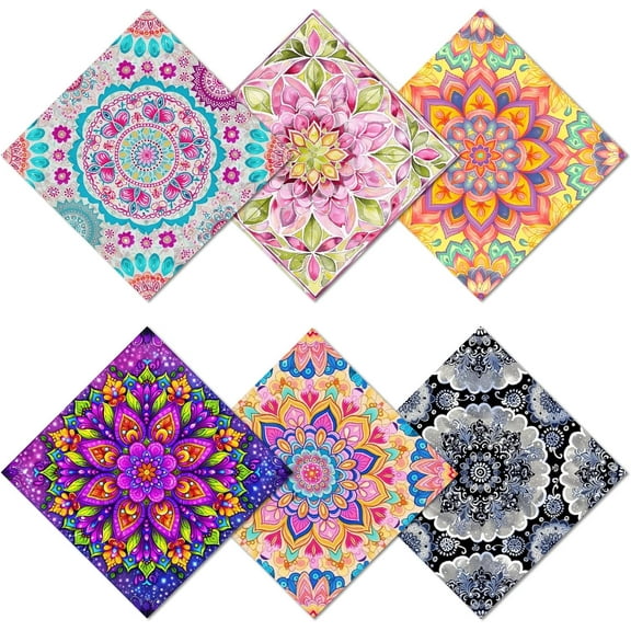 6 Packs Microfiber Cleaning Cloth Floral Design Microfiber Cloth Soft Multicolor Glasses Cleaner Wipes Cloth for Reusable Eyeglasses Camera Cell Phone Screens Glasses 6 x 6 Inch