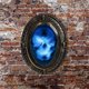 thumbnail image 3 of Black and Gold Talking Mirror Halloween oval mirror with spooky image, 3 of 5