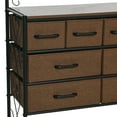 thumbnail image 6 of Household Essentials Victoria Dresser Table Storage Organizer with 8 Drawers and Shoe Shelf Black Metal Frame and Mid Century Walnut Wood Grain Top, 6 of 7