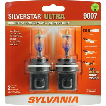 Sylvania 9007 SilverStar ULTRA Halogen Headlight Bulb, 2 Pack, Compatible with Multiple Cars