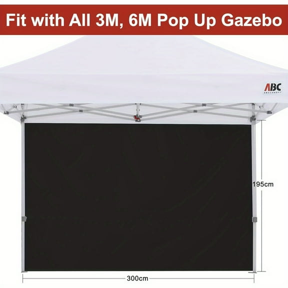 2-Pack 10x10 Canopy Sidewalls - Weather-Resistant Black Outdoor Panels for Patio & Garden - Durable Metal Frame, Easy Setup