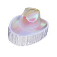 thumbnail image 3 of Segolike Cowboy Hat Western Cowgirl Hat Sparkly Glitter Photo Props Dazzling Color Holographic Rave Hat Tassel Decor for Bridal Beach Role Play White, 3 of 8