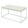 thumbnail image 1 of ACME Snyder Rectangular Wooden Coffee Table in Chrome and White, 1 of 5