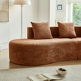 thumbnail image 6 of Modern Curved 5-Seater Sectional Sofa Couch | Plush Velvet Upholstery in Beige, Orange, Gray | Spacious & Stylish Living Room Furniture | Easy Assembly | 109" L, 6 of 7