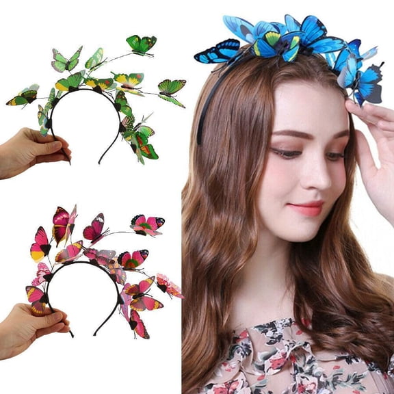 Fairy Butterfly Hair Head Band Headband Garland Prop Hoop Women Lady Girl Party
