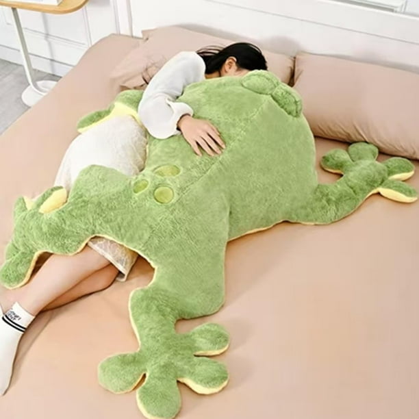 Peluche Huniupore con forma de rana verde grande, 120 cm