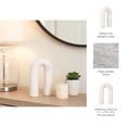 thumbnail image 6 of Marble Rounded Horseshoe for Home or Office Decor - Accent Display for Bathroom, Living Room, and Shelf Styling - Curved Figurine Sculpture Ornament for Coffee Table Decor or Bedroom - 8", White, 6 of 13