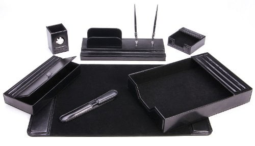 Majestic Goods Leather Desk Set 7 Piece Black 105 Dsg7k Majestic Goods Leather Desk Set 7