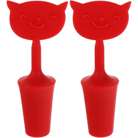 

2Pcs Cat Bottle Stoppers Silicone Bottle Stoppers Wine Bottle Sealer Sealed Bottle Plug