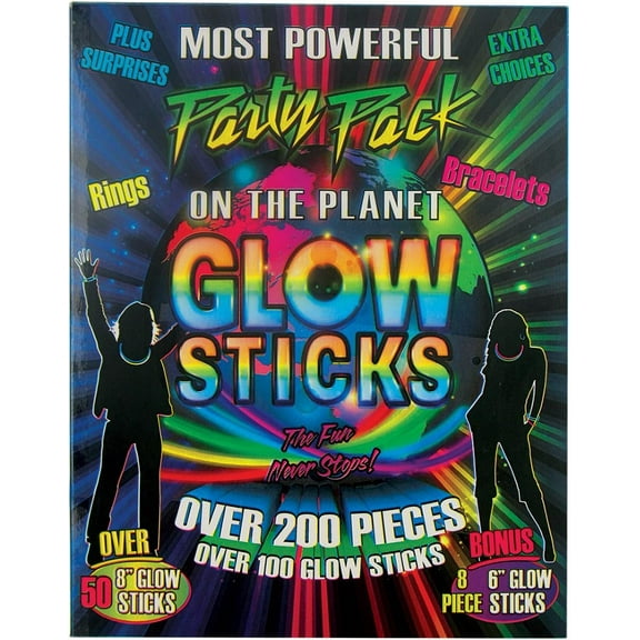 Glow Sticks Party Pack (Over 200 Pieces) - Party Supplies