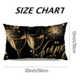 thumbnail image 3 of PHYHOO Happy New Year Lumbar Decorative Rectangle Pillow Covers 12 x 20 Set of 2, Black Gold Champagne Fireworks Porch Patio Outdoor Pillowcases 12x20inch, 3 of 8