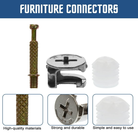 Raindrops  30 Sets Furniture Fasteners Corrosion-resistant Screws Cam Fittings Masonry