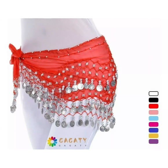 Fajilla Bellydance Monedas Danza Árabe Chifon Falda Zumba