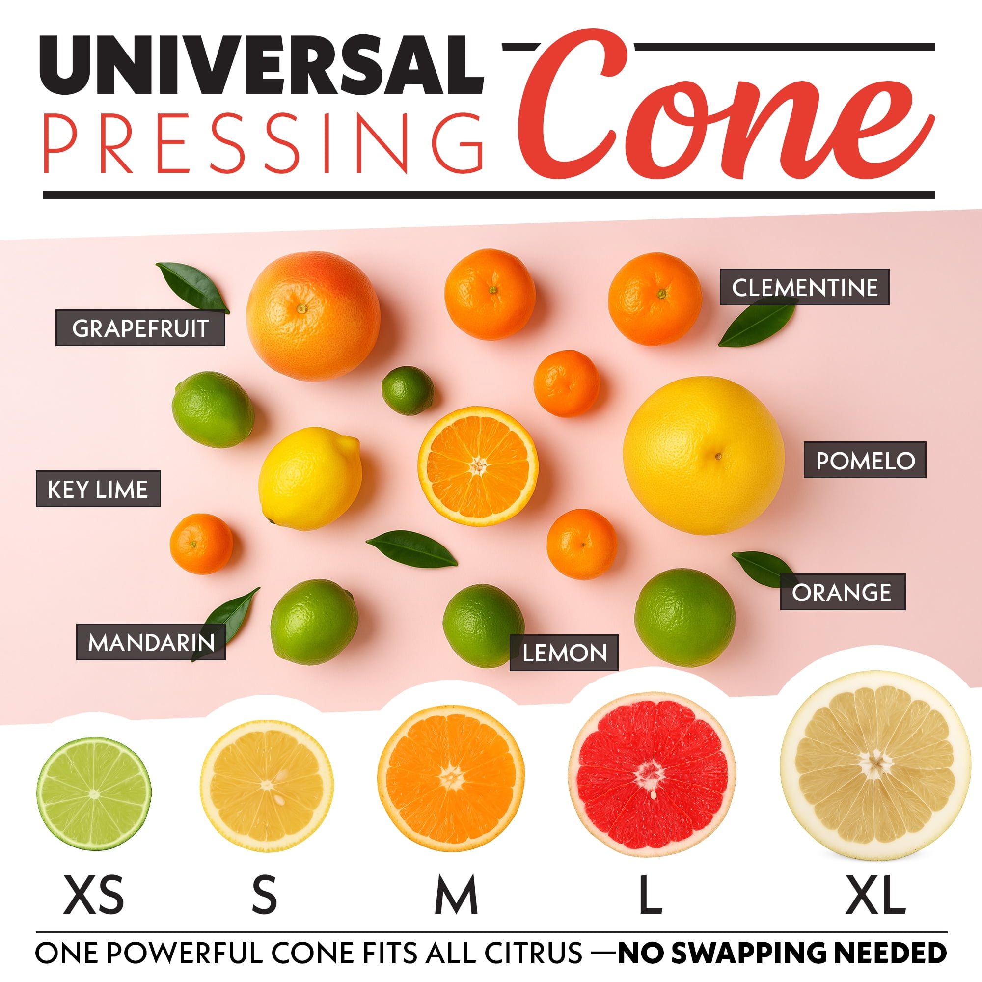 Gourmia Automatic Electric Citrus Juicer, Hands-Free, One-Touch, Universal Cone