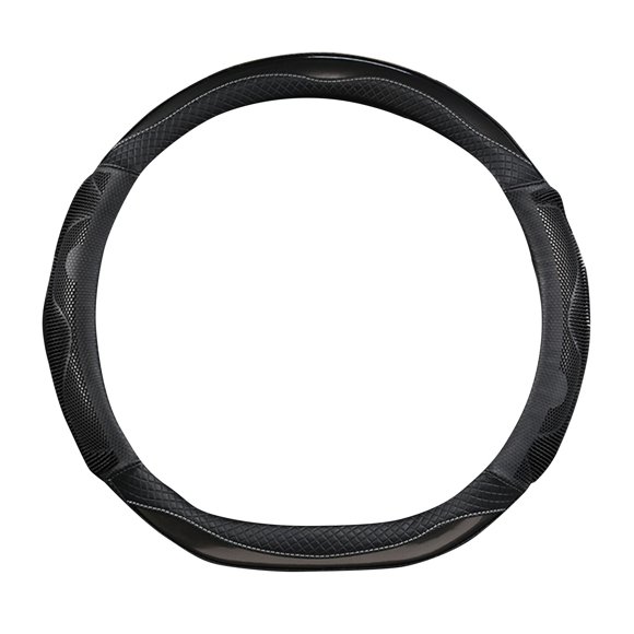 Black Car Steering Wheel Cover Honeycomb Pattern Non-Slip Grip Black For Men And Women All Season Use