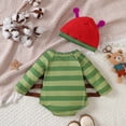 thumbnail image 7 of JFOPQVSM 2 Pack Baby Boys Girls Halloween Hungry Crochet Knit Bodysuit Romper with Hat (0-18M), 7 of 7