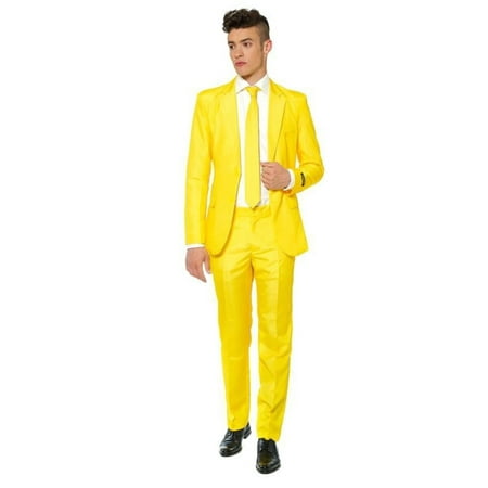 Suitmeister Solid Yellow Suit Tie Adult Men's Jacket Pants Prom Party ...