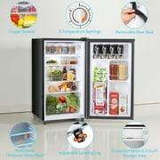 TINKLE WELL 3.2 Cu Ft Mini Fridge with Freezer, Compact Single Door Refrigerator, Energy Efficient, Low Noise, Adjustable Thermostat for Bedroom, Dorm, Office, Black