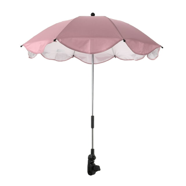 Baby Infant Parasol Adjustable Easy Mount 360 Degree Rain Protection Pink