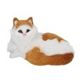 thumbnail image 2 of Synthetic Fur Cat Figurine, Bright Color Simulation Cat Figurine Exquisite Lifelike  For Living Room, 2 of 8