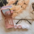 thumbnail image 3 of Xeahung Pink Contact Lens Case Travel Kit Portable Contact Case with Mirror Tweezers Remover Tool Solution Bottle for Daily Outdoor Office, 3 of 5