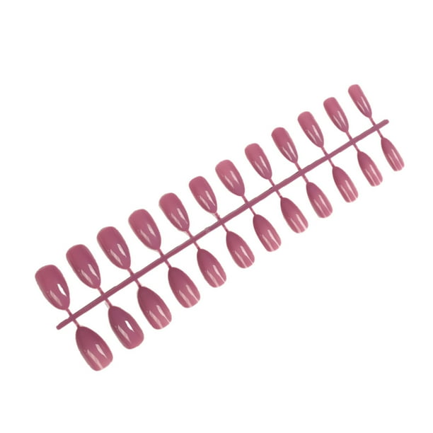 Juego de 24 piezas de uñas postizas Qarigey DIY estilo Simple frijol rojo morado