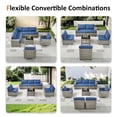 thumbnail image 4 of PARKWELL Outdoor Patio Modular Furniture Sets,All-Weather Wicker L Shaped Conversation Sectional Sofa Set with Coffee Table for Backyard Deck,Taupe/Navy, 4 of 11