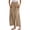 Khaki, variant on EDFBUYKRS Female Women Pants Casual Women's Pants High Waisted Jeans Fashion Women Casual Flower Print Print High Waist Mid Length Chiffon Ruffle Pants L