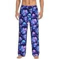 thumbnail image 2 of Picia crystal Skull flower star Mens Soft Woven Cotton Elastic Waistband Sleep Pajama Pant Lounge Sleep Pant With Pockets And Drawstring-Small, 2 of 9