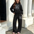 thumbnail image 6 of LvhaoGJOB Big Kids Boys Sweatshirt and Pants Outfit Set, Black - fleece fabric, ready for print, 6 of 7