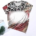 thumbnail image 2 of Raeneomay Tunic Casual Tops Oversized T Shirts Women's Casual Retro Style Casual Printed Short Sleeve Blouse V-Sleeve Blouse/Shirt, 2 of 4