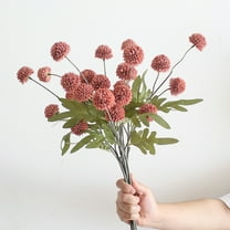 Cadorn 5PCS Fall Artificial Flowers Bouquet,Autumn Dandelion and Mini Ping Pong Chrysanthemum,Burnt Orange Fake Floral Arrangements for Thanksgiving Home Table Centerpiece Decor